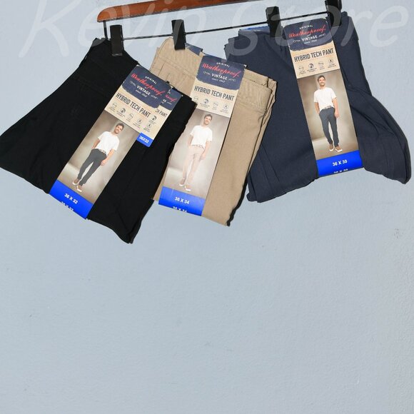 3 pairs Weatherproof Vintage Men's Hybrid Tech Pants - Picture 1 of 12
